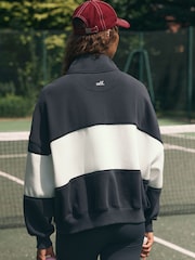 self. Embroidered Half Zip Sweatshirt - Bild 4 von 10
