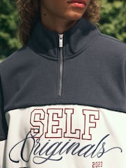 self. Embroidered Half Zip Sweatshirt - Bild 5 von 10