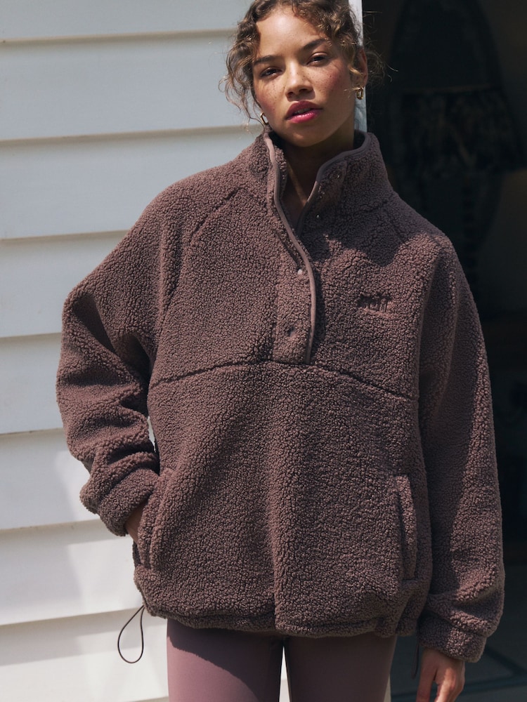 self. Brown Borg Popper Neck Jumper - Image 2 of 10