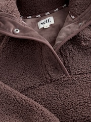 self. Brown Borg Popper Neck Jumper - Image 8 of 10