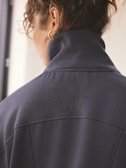 Azul - self. Half Zip Modal Sweatshirt - Imagem 3 de 9
