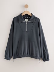 Azul - self. Half Zip Modal Sweatshirt - Imagem 7 de 9