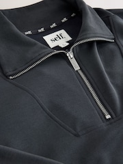 Azul - self. Half Zip Modal Sweatshirt - Imagem 8 de 9