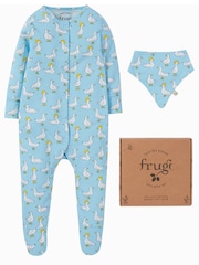 Frugi Blue Easter Duck Print 2 Part Gift Set - Image 1 of 4