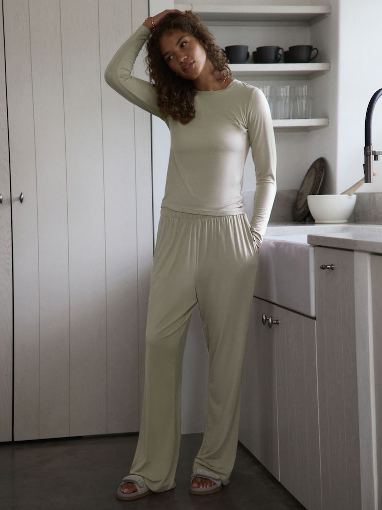 self. Sage Green Modal Blend Pyjamas - Image 1 of 8