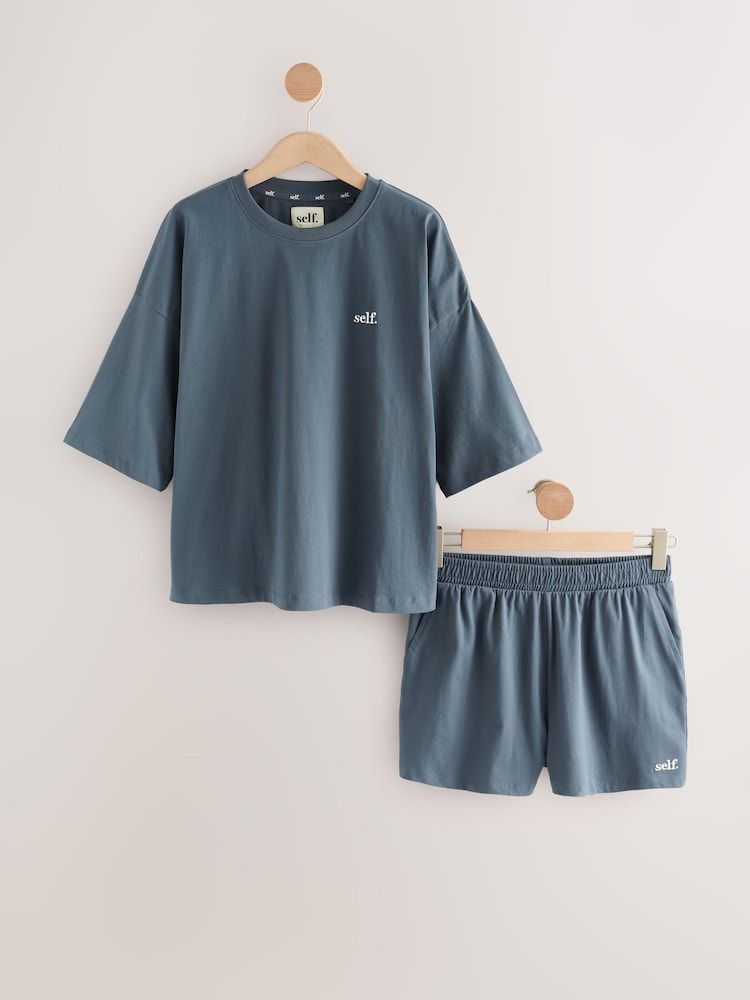 Blue Self. Shorts And T-Shirt Pyjamas Set - Image 1 of 3
