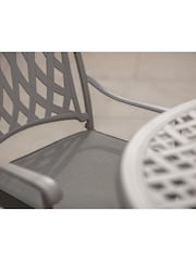Bramblecrest Stone Rome Garden Square Table with 4 Armchairs and Seat Round Cushions - Image 2 of 5