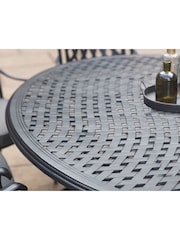 Bramblecrest Black Rome Garden Elliptical Table with 8 Armchairs and Cushions - Image 2 of 5