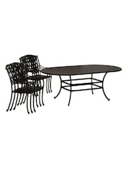 Bramblecrest Black Rome Garden Elliptical Table with 8 Armchairs and Cushions - Image 5 of 5