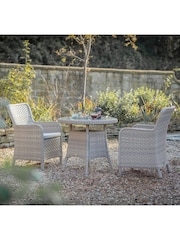 Bramblecrest Willow Patagonia Garden Bistro Rattan Table with 2 Armchairs - Image 1 of 3