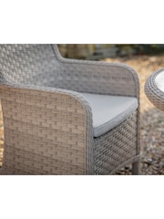 Bramblecrest Willow Patagonia Garden Bistro Rattan Table with 2 Armchairs - Image 3 of 3