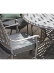 Bramblecrest Stone Rome Garden Elliptical Table with 8 Armchairs and Cushions - Image 2 of 3