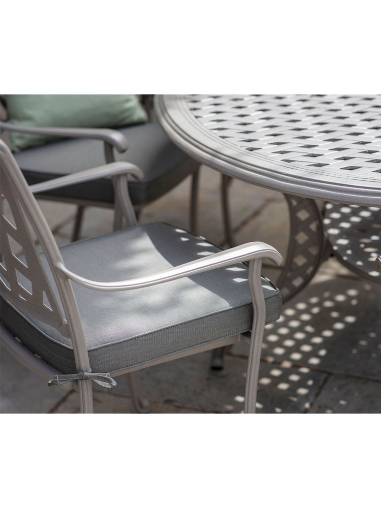 Bramblecrest Stone Rome Garden Elliptical Table with 8 Armchairs and Cushions - Image 2 of 3