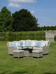 Bramblecrest Willow Patagonia Rattan Garden Square Sofa with 6 Seater Adjustable Casual Dining Table and 2 Benches - Image 1 of 3