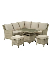 Bramblecrest Willow Patagonia Rattan Garden Square Sofa with 6 Seater Adjustable Casual Dining Table and 2 Benches - Image 2 of 3