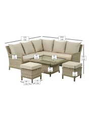 Bramblecrest Willow Patagonia Garden Square Sofa with Adjustable 6 Seater Casual Dining Table and 2 Benches - Image 6 of 6