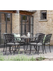 Bramblecrest Black Rome Garden Round Table with 6 Armchairs and Seat Cushions - Image 1 of 5