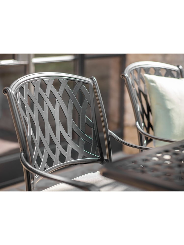 Bramblecrest Black Rome Garden Round Table with 6 Armchairs and Seat Cushions - Image 2 of 5
