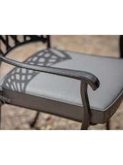 Bramblecrest Black Rome Garden Square Table with 4 Armchairs and Seat Round Cushions - Image 3 of 4