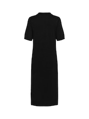 Kaffe KAlizza Knit Short Sleeves Black Polo Dress - Image 3 of 3