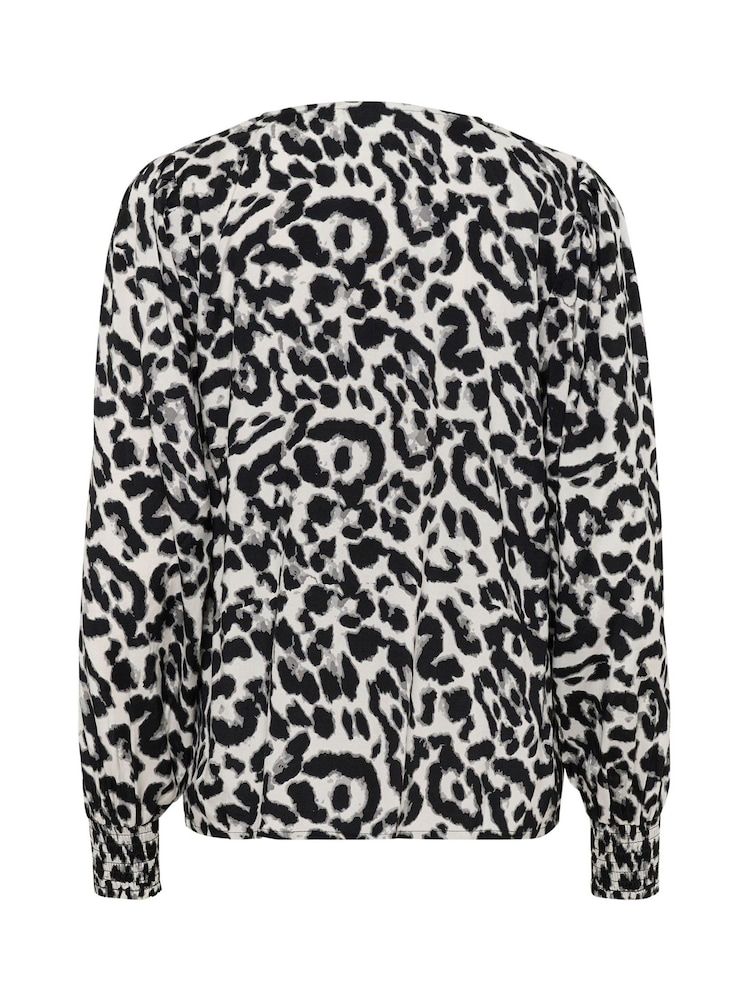 Kaffe KAalice V-Neck Long Sleeve Black Blouse - Image 5 of 5
