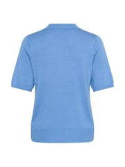 Kaffe Blue KAlizza Short Sleeves Polo Pullover Jumpers - Image 5 of 5