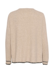 Cream Cronie Knit Brown Cardigan - Image 6 of 6
