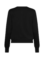 Kaffe KAlizza Buttons Round Neck Black Cardigan - Image 5 of 5