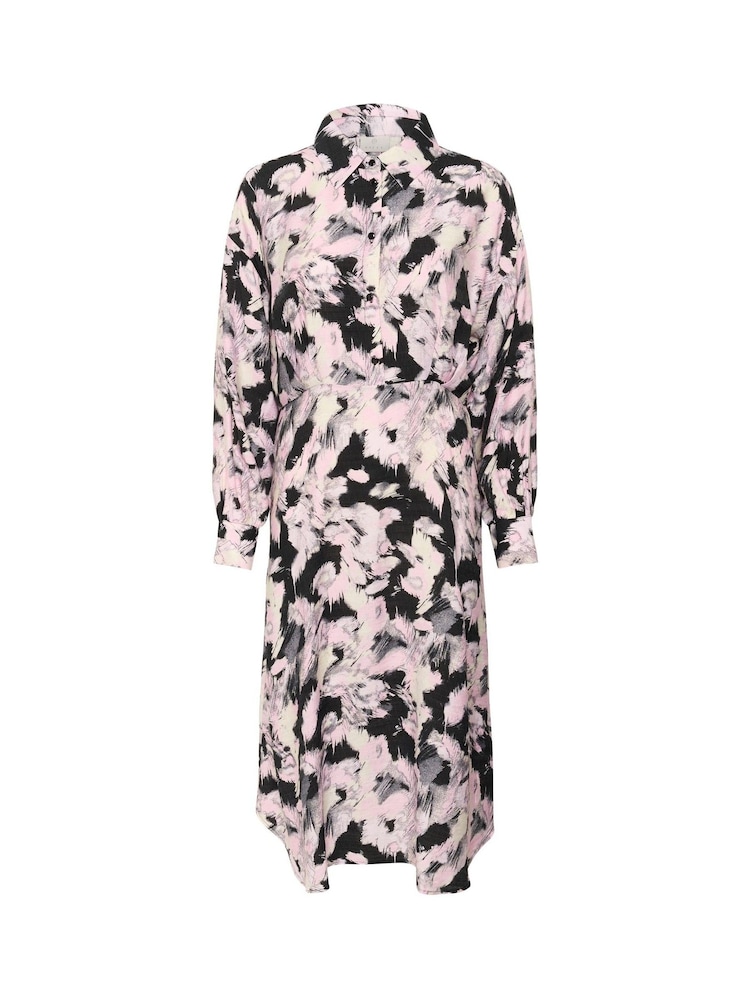 Kaffe KAvictoria Long Sleeve Black Shirt Dress - Image 5 of 5
