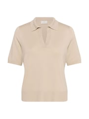 Kaffe Grey KAlizza Short Sleeves Polo Pullover Jumper - Image 3 of 4