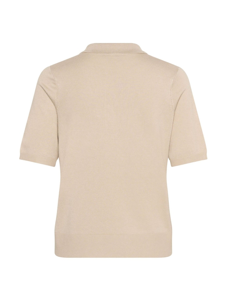 Kaffe Grey KAlizza Short Sleeves Polo Pullover Jumper - Image 4 of 4