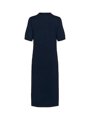 Kaffe Blue KAlizza Knit Short Sleeves Polo Dress - Image 5 of 5