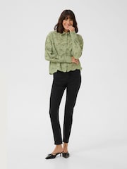 Kaffe Green Katsura Boxy Fit Broderie Anglaise Shirt - Image 2 of 4