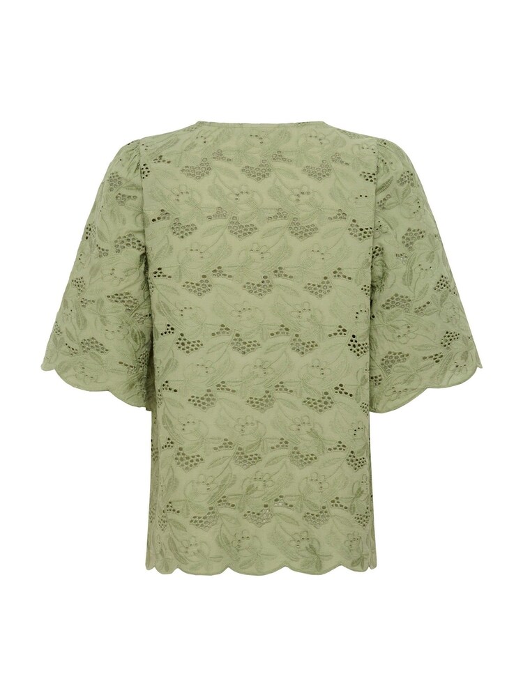 Kaffe Green KAtura A-line Fit Eyelet Lace 100% Cotton Blouse - Image 5 of 5 Kaffe Green KAtura A-line Fit Eyelet Lace 100% Cotton Blouse - Image 5 of 5