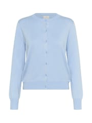 Kaffe Blue KAlizza Buttons Round Neck Cardigan - Image 4 of 5