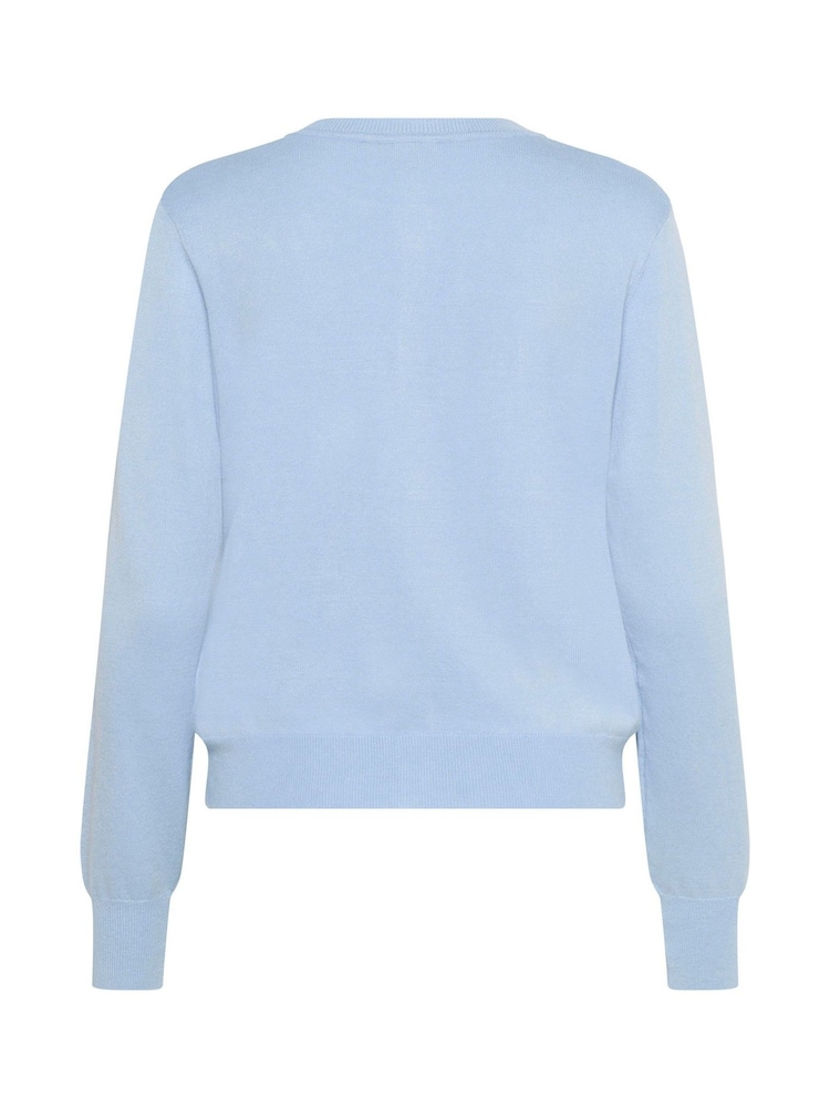 Kaffe Blue KAlizza Buttons Round Neck Cardigan - Image 5 of 5 Kaffe Blue KAlizza Buttons Round Neck Cardigan - Image 5 of 5