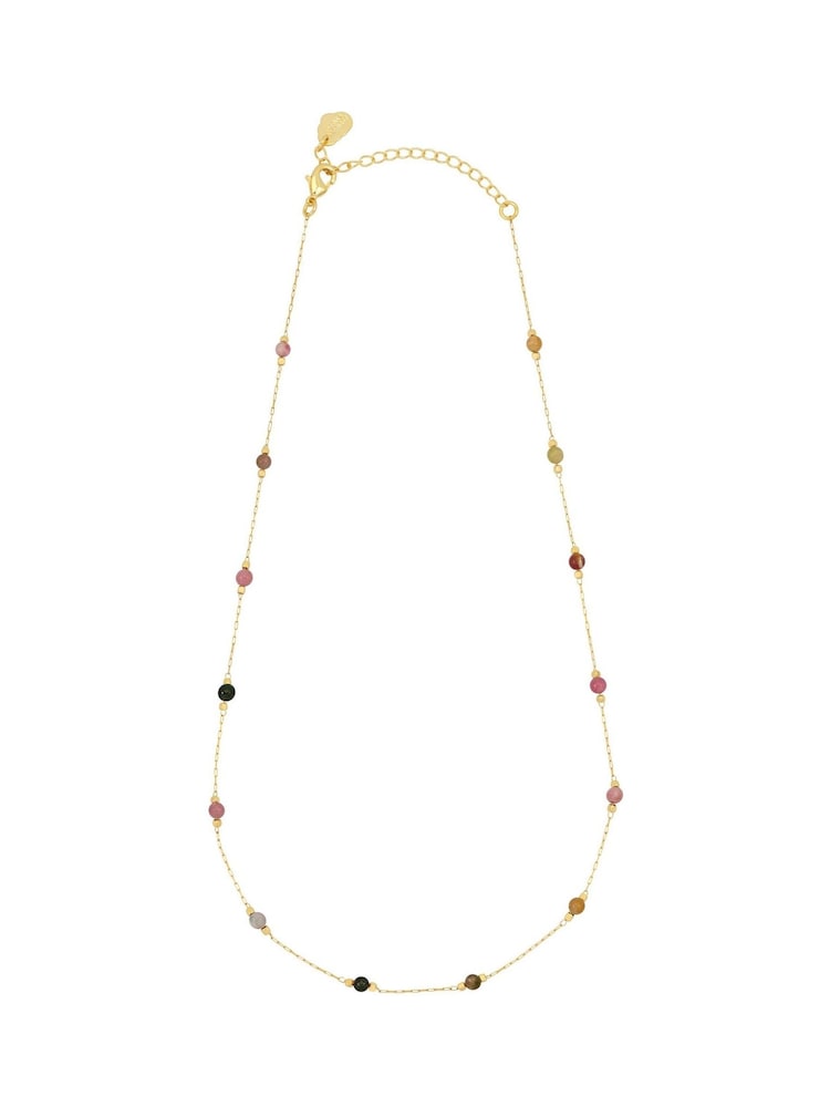 Estella Bartlett Old Gold Tone Amazonite Paperlink Luck Necklace - Image 1 of 4