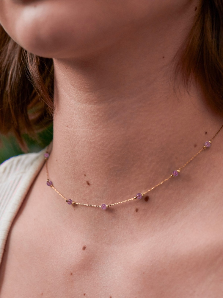Estella Bartlett Golden Yellow Amazonite Paperlink Luck Necklace - Image 3 of 3