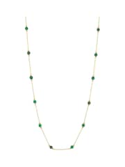Estella Bartlett Vegas Gold Tone Amazonite Paperlink Luck Necklace - Image 2 of 5