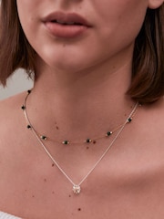 Estella Bartlett Vegas Gold Tone Amazonite Paperlink Luck Necklace - Image 3 of 5