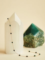 Estella Bartlett Vegas Gold Tone Amazonite Paperlink Luck Necklace - Image 4 of 5