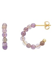 Estella Bartlett Gold Tone Amethyst Amelia Hoop Earrings - Image 1 of 3