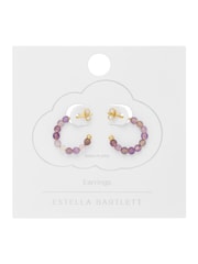 Estella Bartlett Gold Tone Amethyst Amelia Hoop Earrings - Image 3 of 3