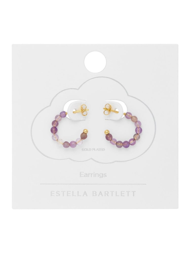 Estella Bartlett Gold Tone Amethyst Amelia Hoop Earrings - Image 3 of 3