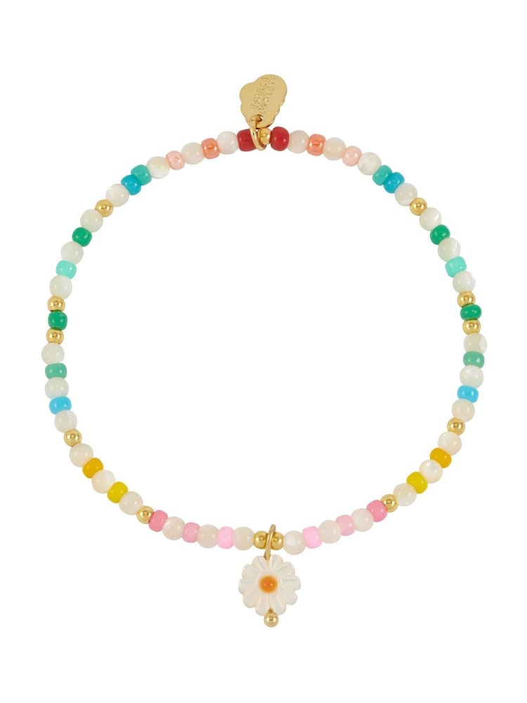 Estella Bartlett Gold Tone Multi Gemstone Shell Flower Bracelet - Image 1 of 3
