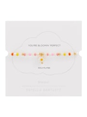Estella Bartlett Gold Tone Multi Gemstone Shell Flower Bracelet - Image 3 of 3