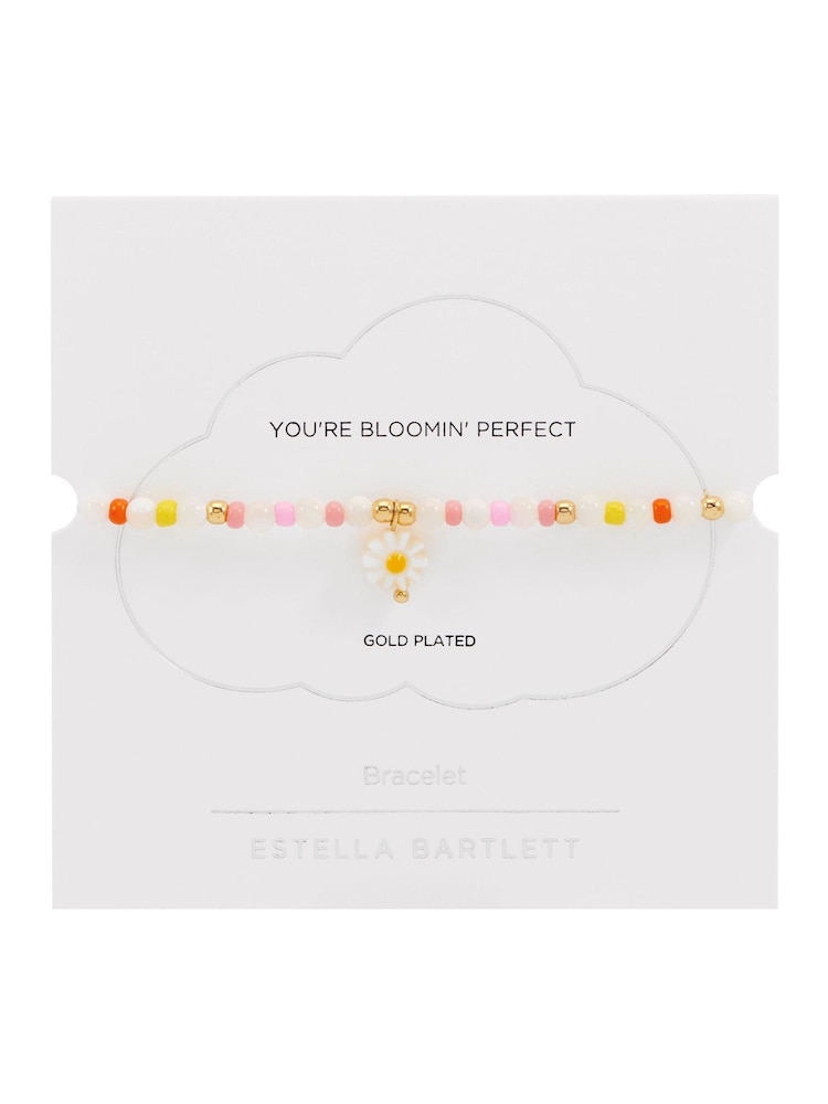 Estella Bartlett Gold Tone Multi Gemstone Shell Flower Bracelet - Image 3 of 3 Estella Bartlett Gold Tone Multi Gemstone Shell Flower Bracelet - Image 3 of 3