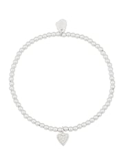 Estella Bartlett Silver Tone Pave Heart Sienna Bracelet - Image 2 of 2