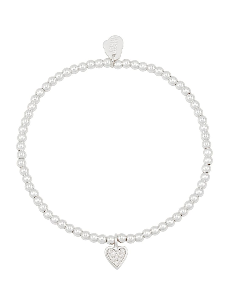 Estella Bartlett Silver Tone Pave Heart Sienna Bracelet - Image 2 of 2