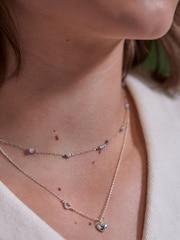 Estella Bartlett Pale Silver Tone Amazonite Paperlink Luck Necklace - Image 3 of 4